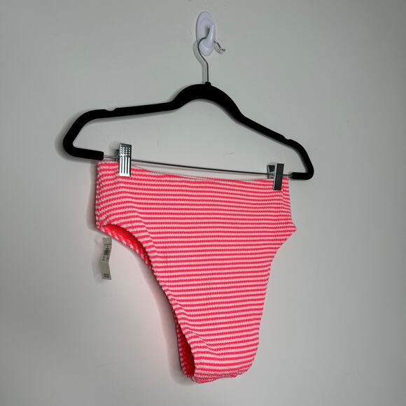 NWT Aerie Bikini Bottom Crinkle Stripe High cut Cheeky L - Picture 4 of 7